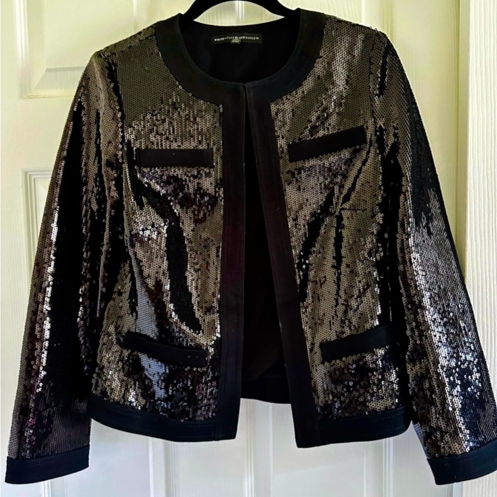 White House Black Market Black Sequin Blazer